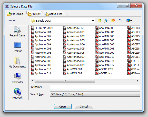 图 7.1  Select a Data File Dialog (选择数据文件对话框)